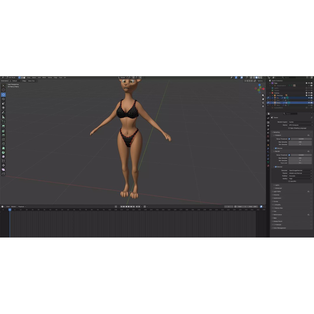 Tess Anthro Tiger 3D Model – Low Poly Rigged Character, Blender, FBX - View 26