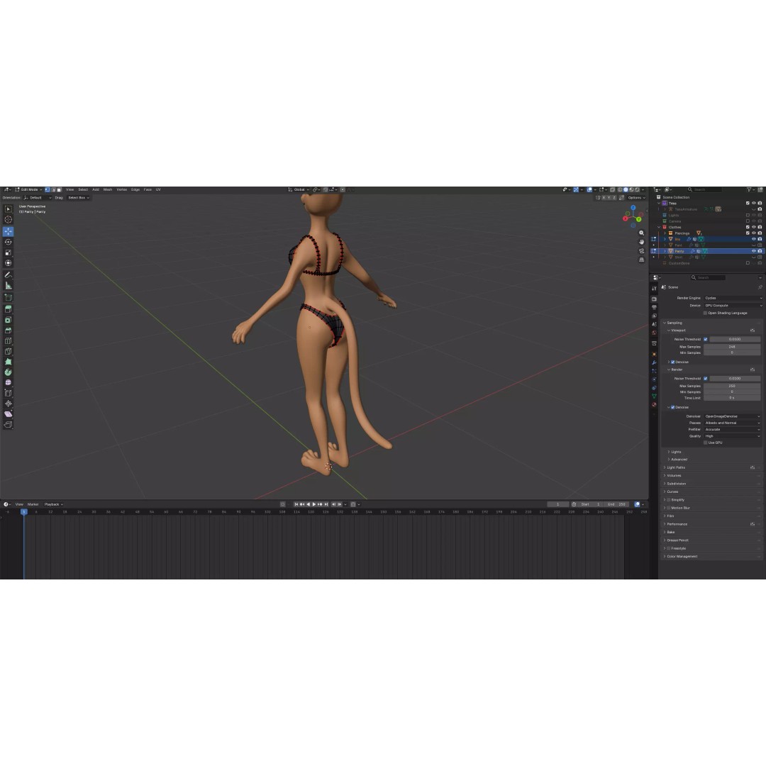 Tess Anthro Tiger 3D Model – Low Poly Rigged Character, Blender, FBX - View 27