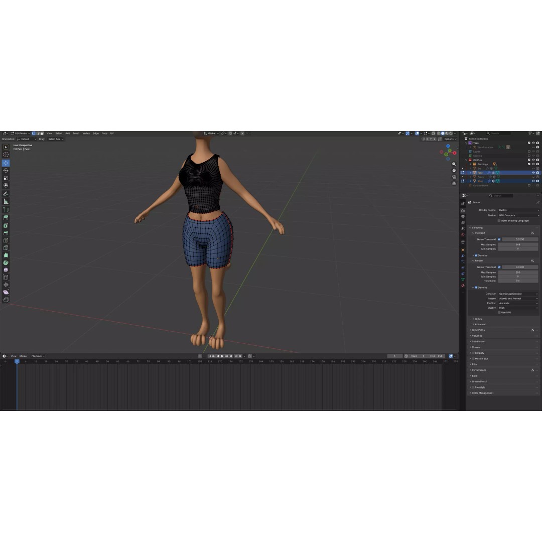 Tess Anthro Tiger 3D Model – Low Poly Rigged Character, Blender, FBX - View 29