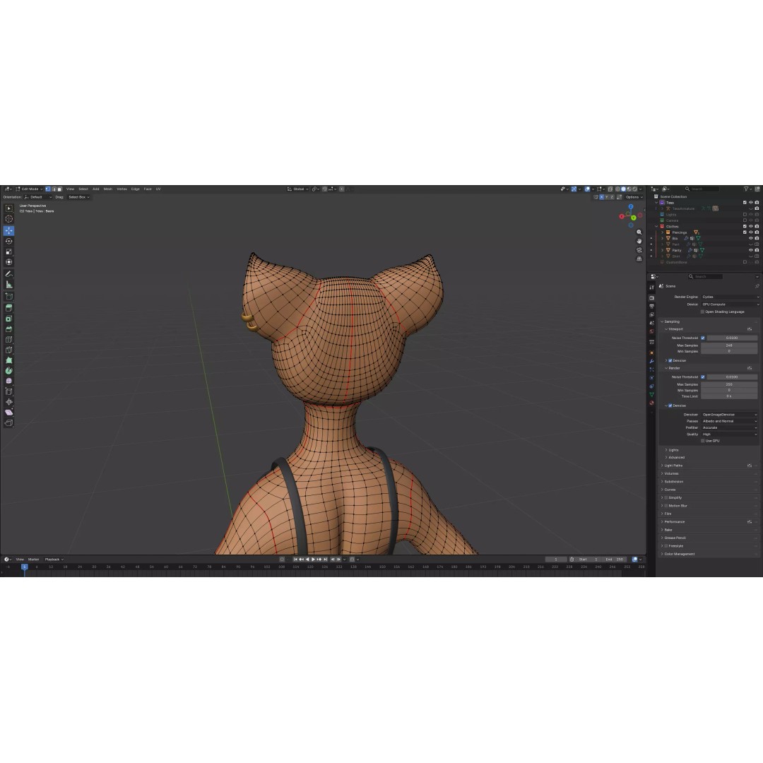 Tess Anthro Tiger 3D Model – Low Poly Rigged Character, Blender, FBX - View 31