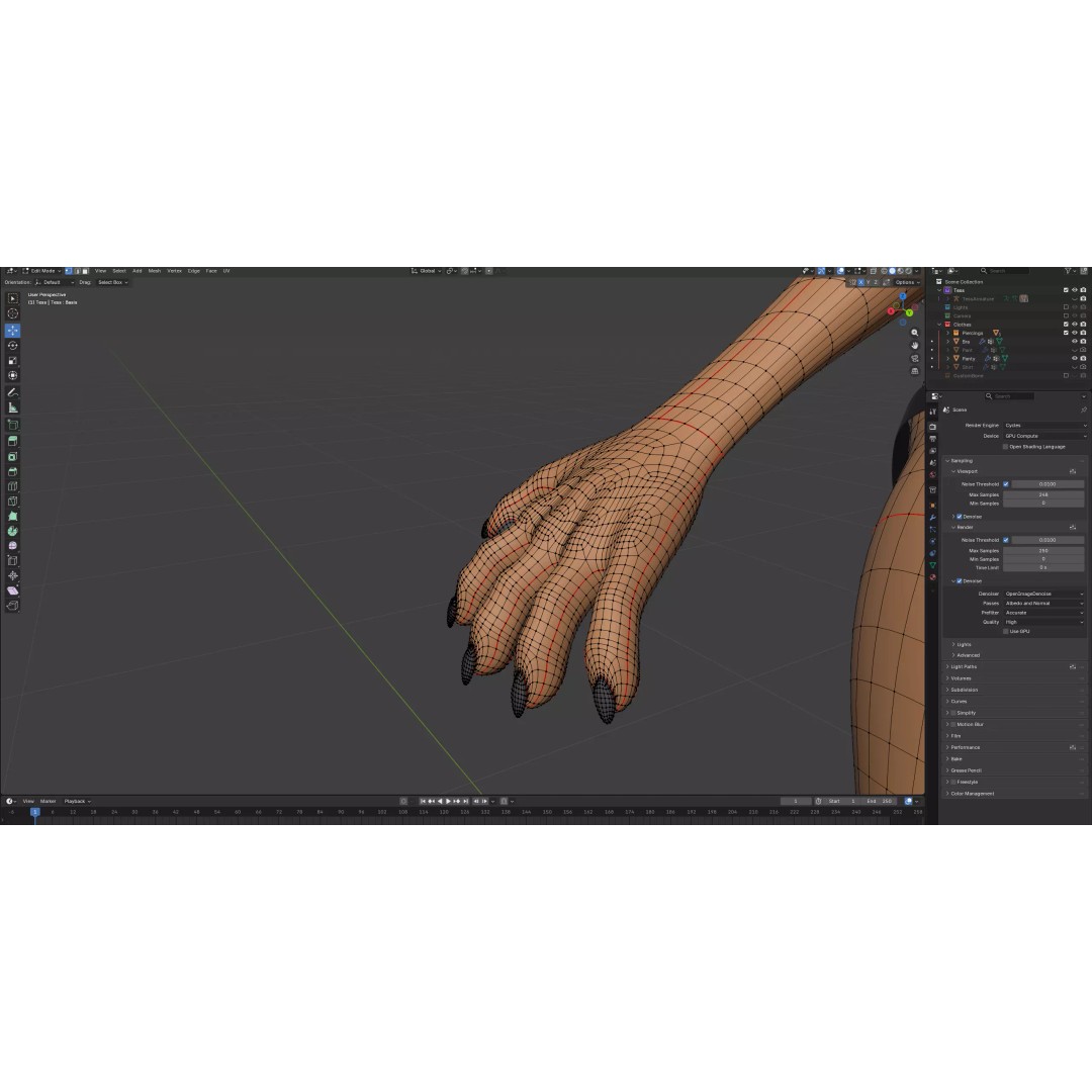 Tess Anthro Tiger 3D Model – Low Poly Rigged Character, Blender, FBX - View 32