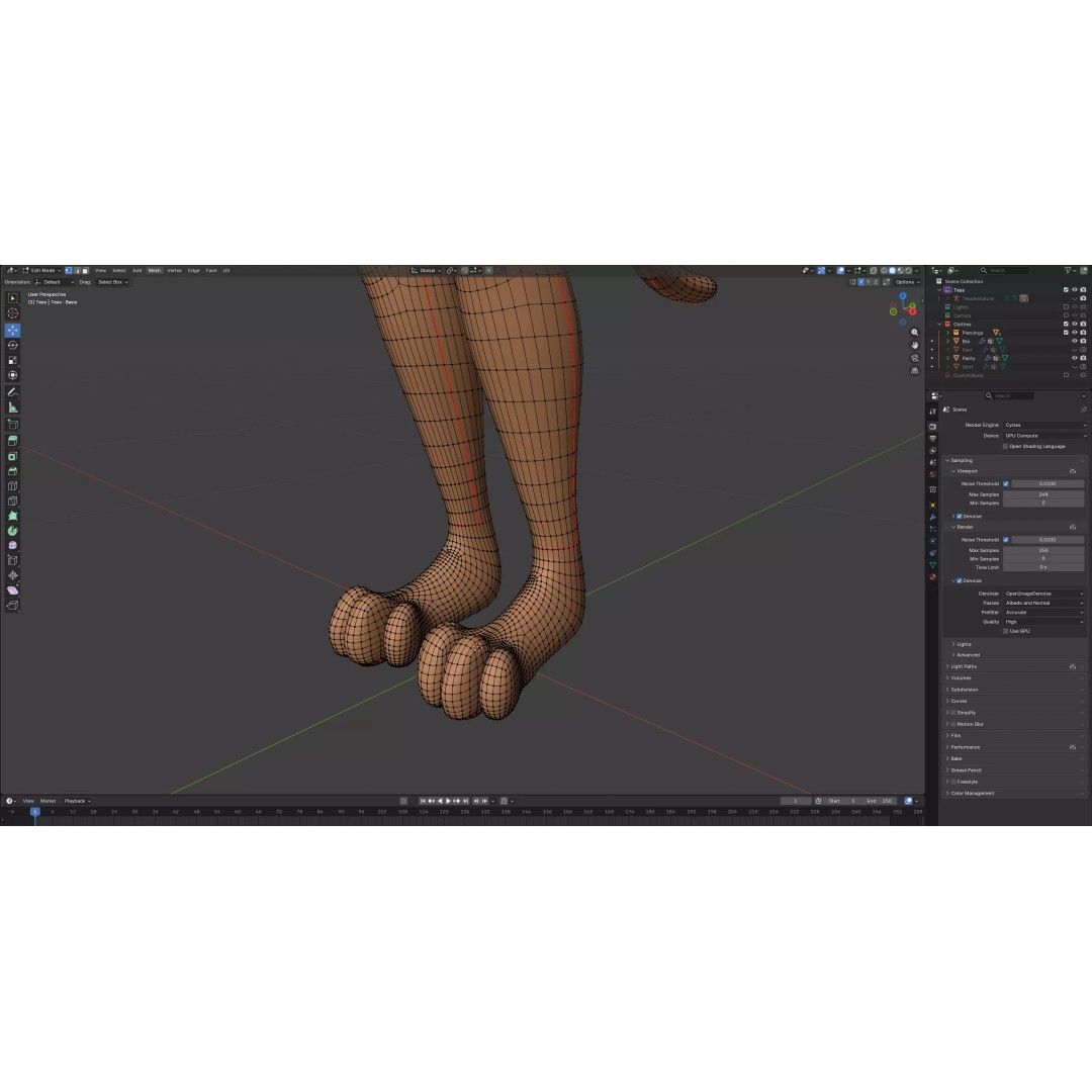 Tess Anthro Tiger 3D Model – Low Poly Rigged Character, Blender, FBX - View 34