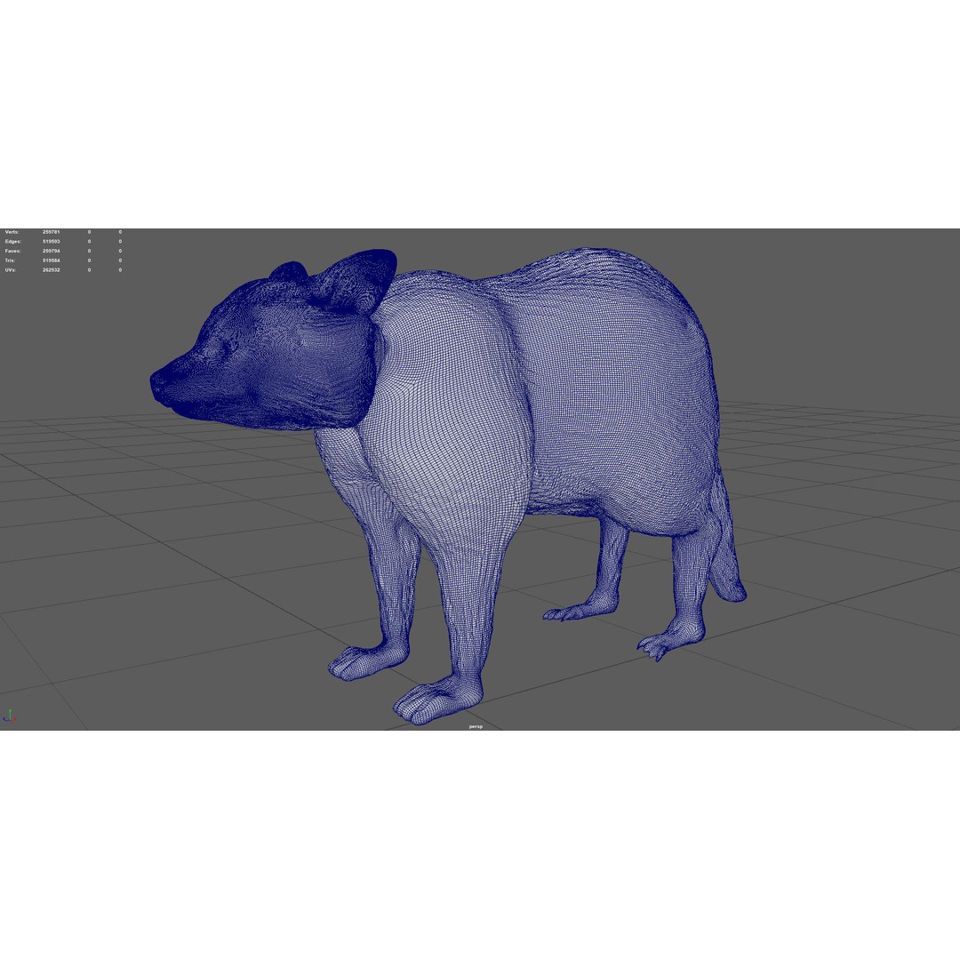 Raccoon 3D Model – Low Poly Game Asset, FBX, PBR Textures - View 6