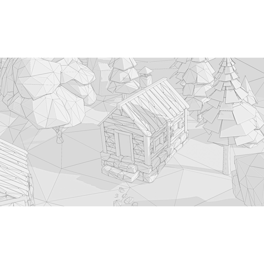 Village 2 3D Model – Low Poly Game Asset Pack for Environments