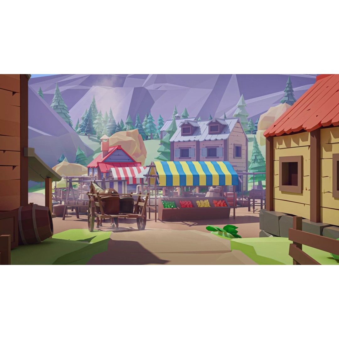 Village 2 3D Model – Low Poly Game Asset Pack for Environments - View 11
