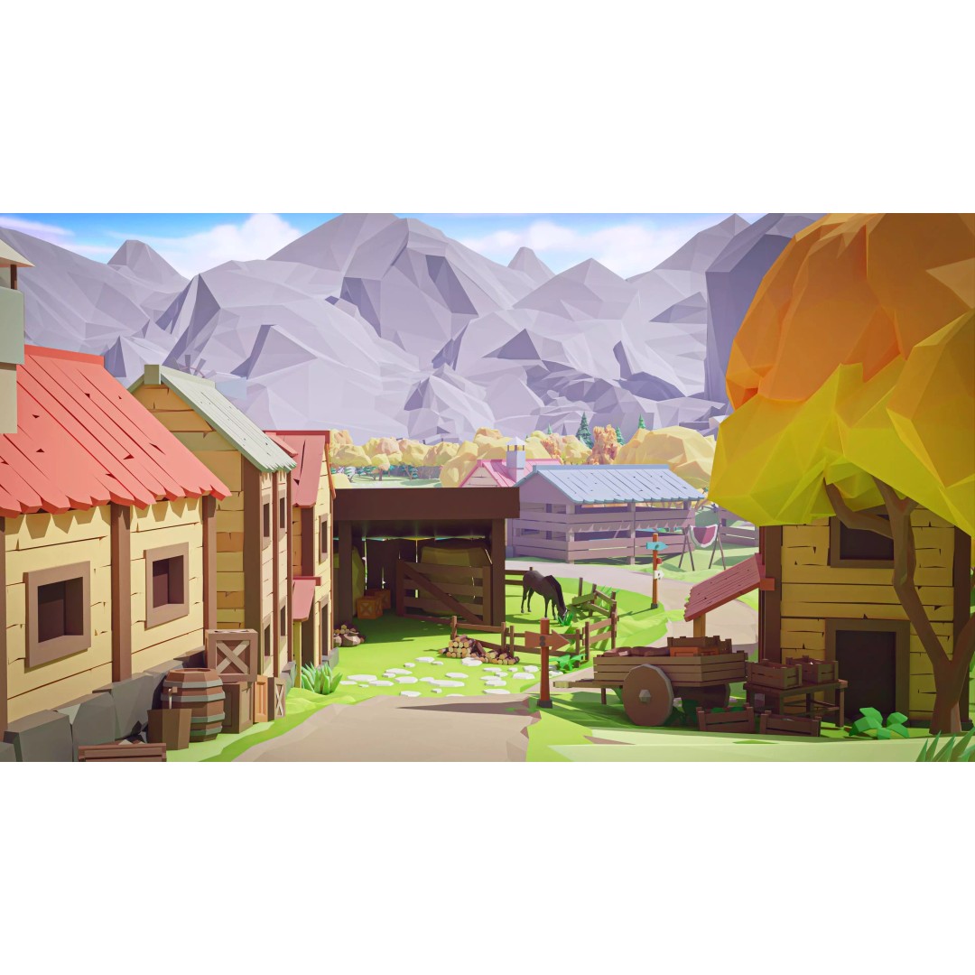 Village 2 3D Model – Low Poly Game Asset Pack for Environments - View 15