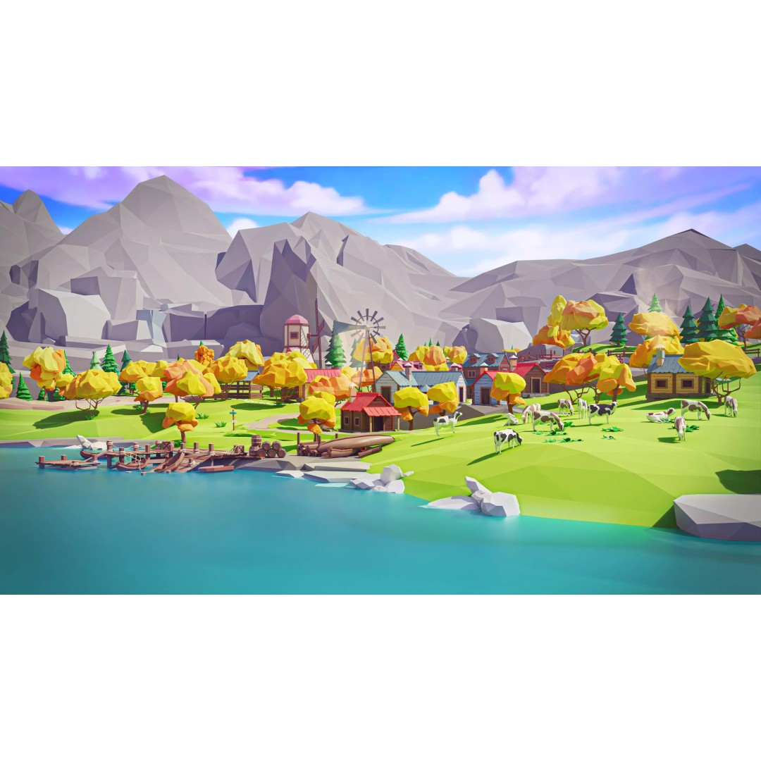 Village 2 3D Model – Low Poly Game Asset Pack for Environments - View 16