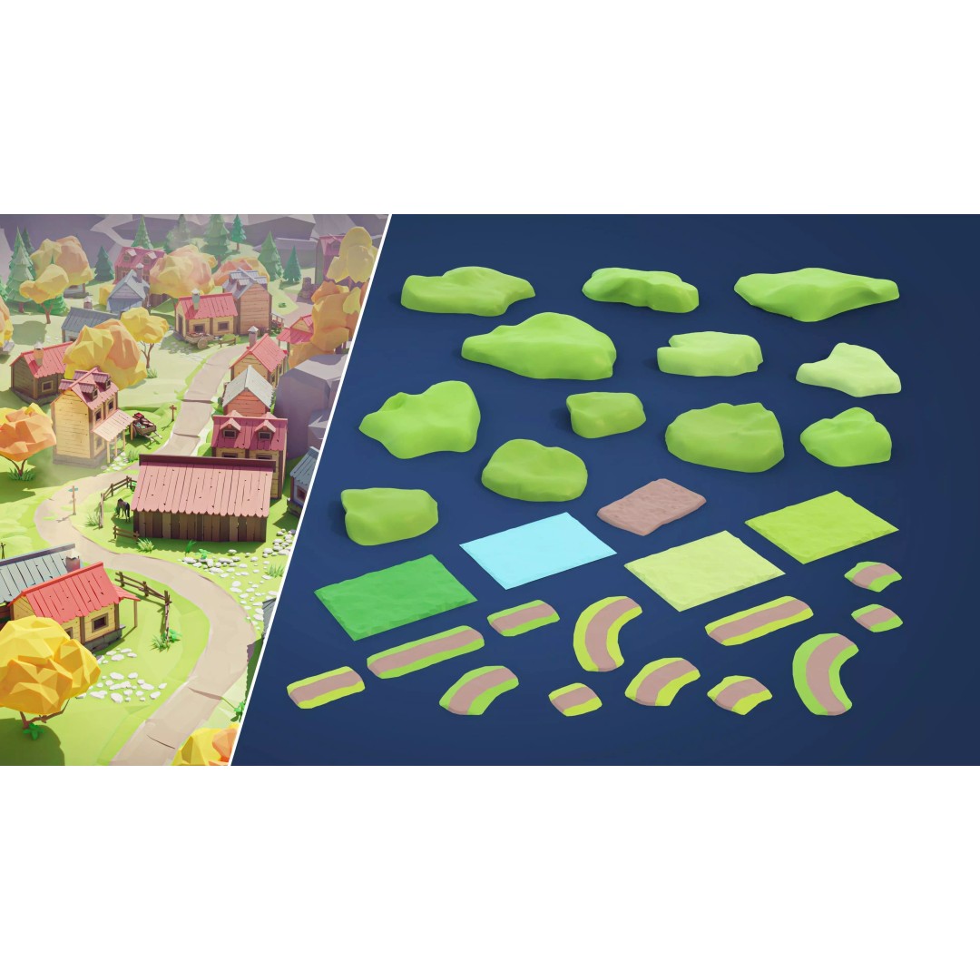 Village 2 3D Model – Low Poly Game Asset Pack for Environments - View 25