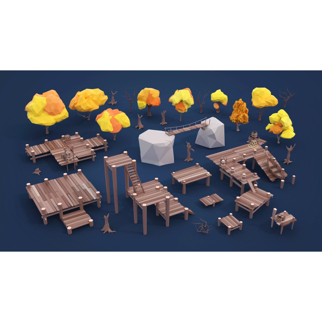 Village 2 3D Model – Low Poly Game Asset Pack for Environments - View 29
