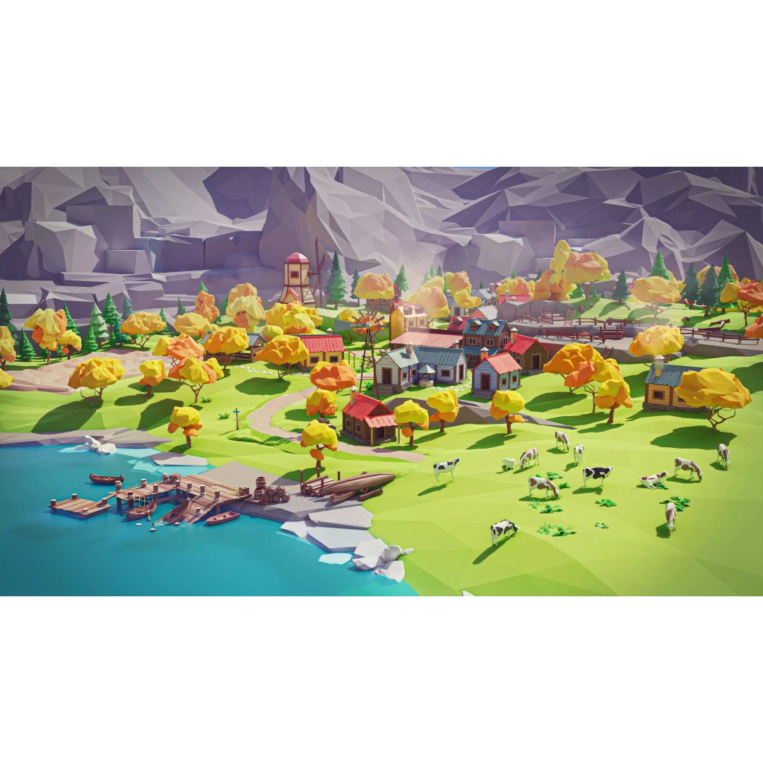 Village 2 3D Model – Low Poly Game Asset Pack for Environments - View 6