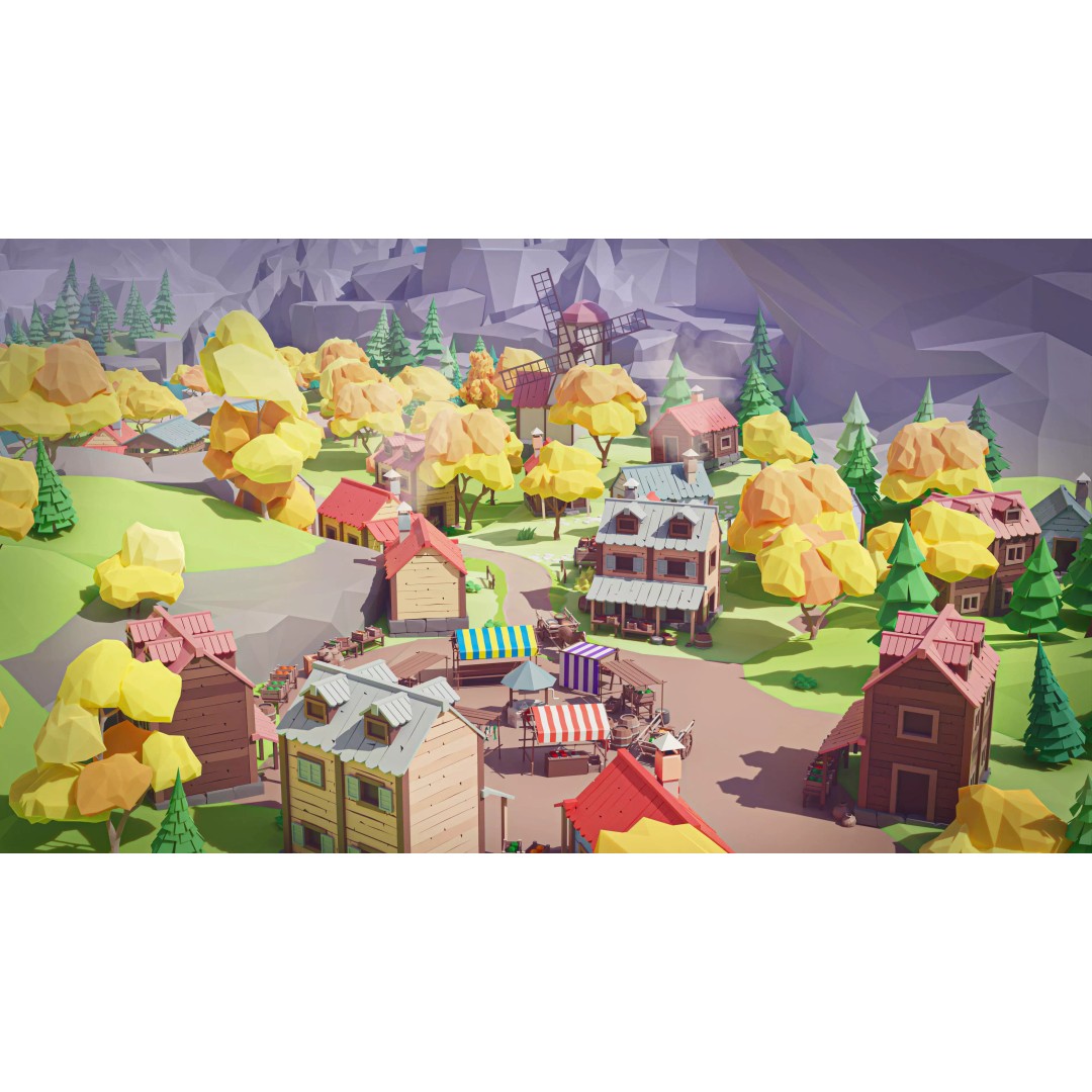 Village 2 3D Model – Low Poly Game Asset Pack for Environments - View 9