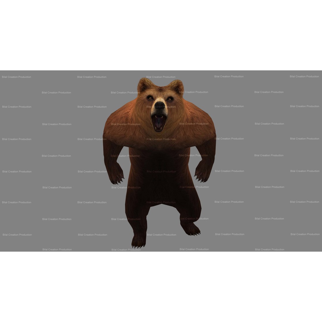 Rigged Bear 3D Model – Low Poly Animated Character, FBX, Blender - View 13