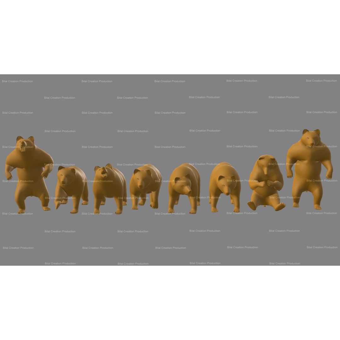 Rigged Bear 3D Model – Low Poly Animated Character, FBX, Blender - View 17