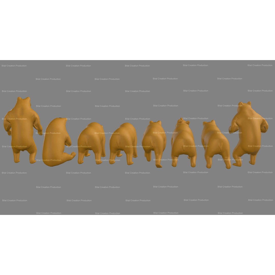 Rigged Bear 3D Model – Low Poly Animated Character, FBX, Blender - View 18