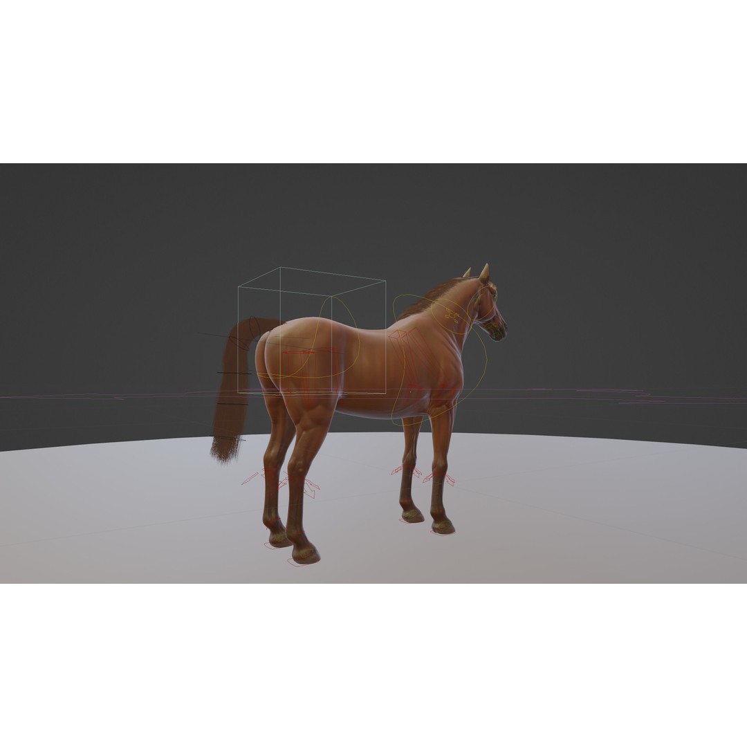Rigged Horse 3D Model – PBR Realistic Animal for Animation, FBX, OBJ - View 28