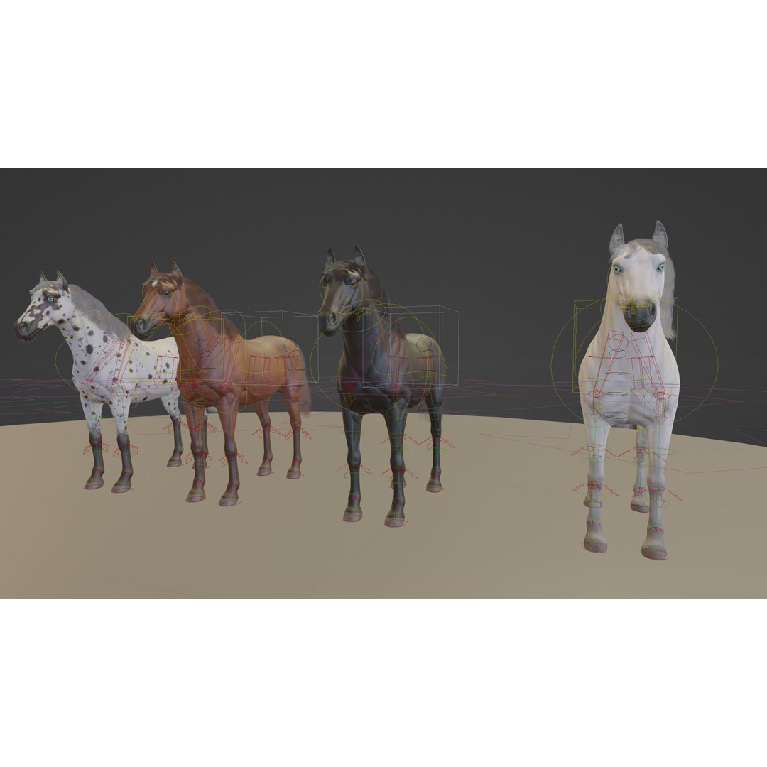 Rigged Horse 3D Model – PBR Realistic Animal for Animation, FBX, OBJ - View 30