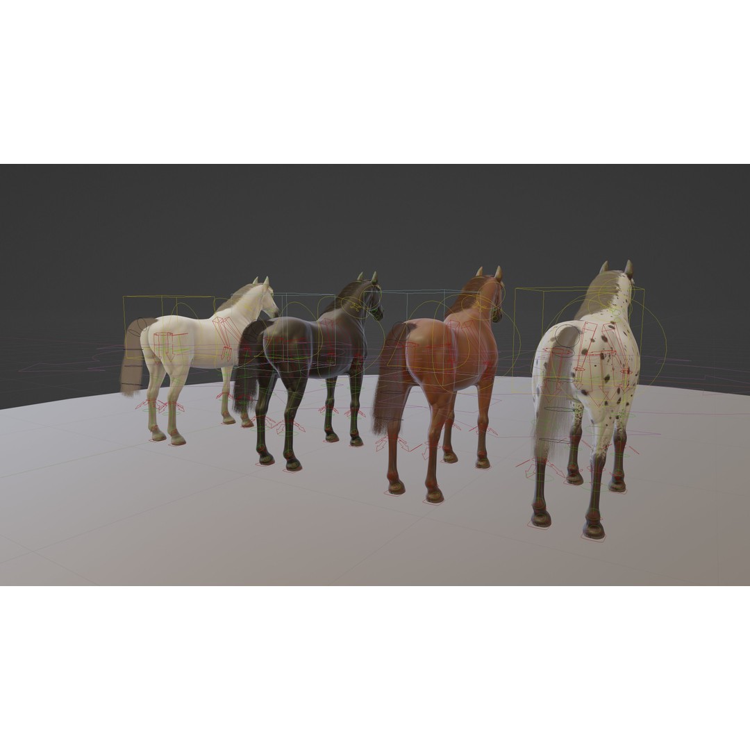 Rigged Horse 3D Model – PBR Realistic Animal for Animation, FBX, OBJ - View 31