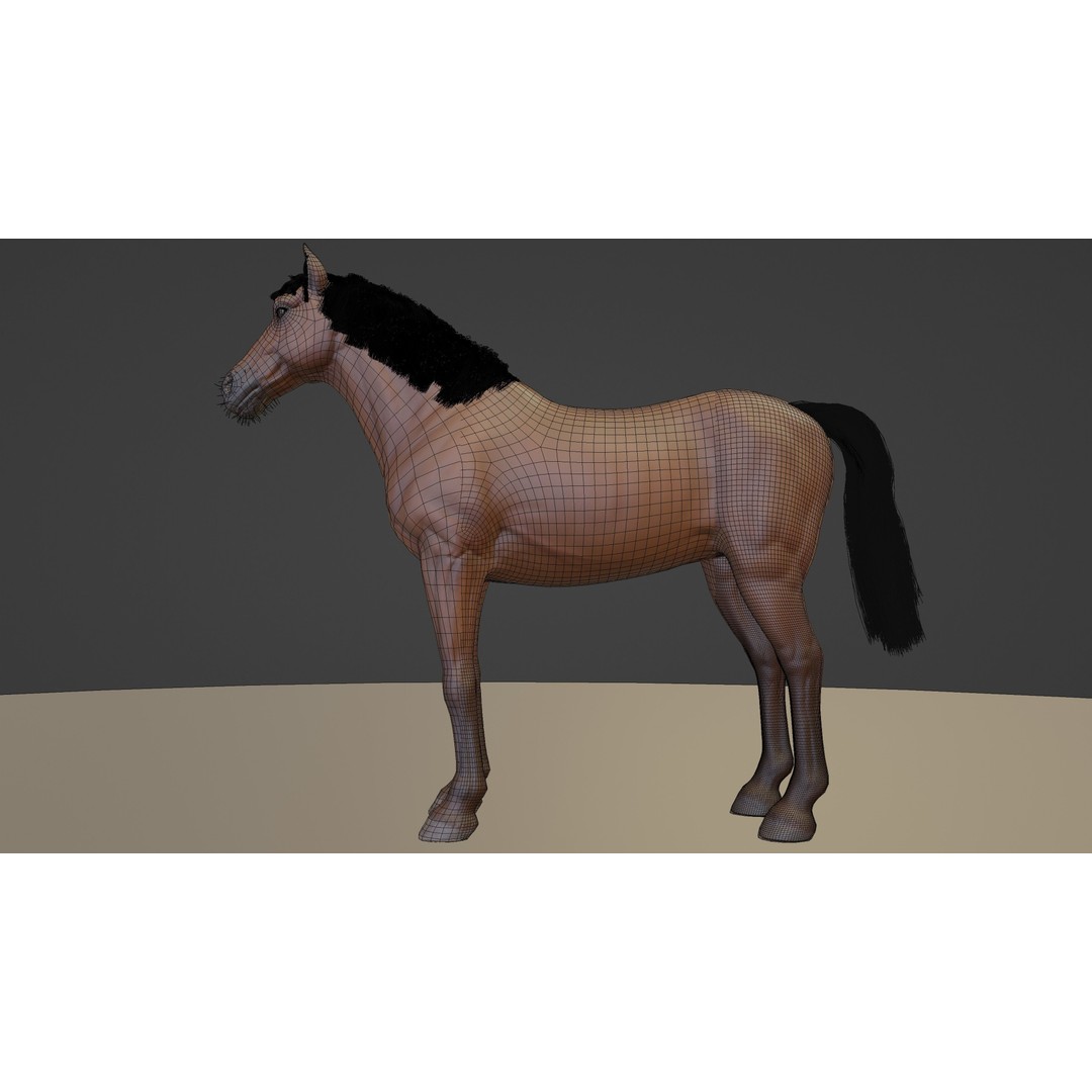 Rigged Horse 3D Model – PBR Realistic Animal for Animation, FBX, OBJ - View 35