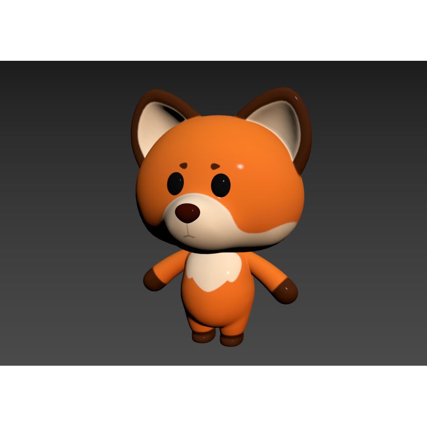 Fox 3D Model – Cute Cartoon Character, PBR Textures, FBX/OBJ - View 11