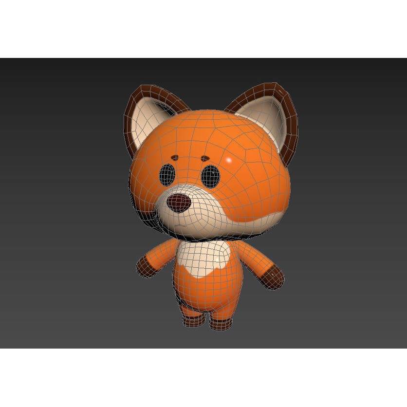 Fox 3D Model – Cute Cartoon Character, PBR Textures, FBX/OBJ - View 12