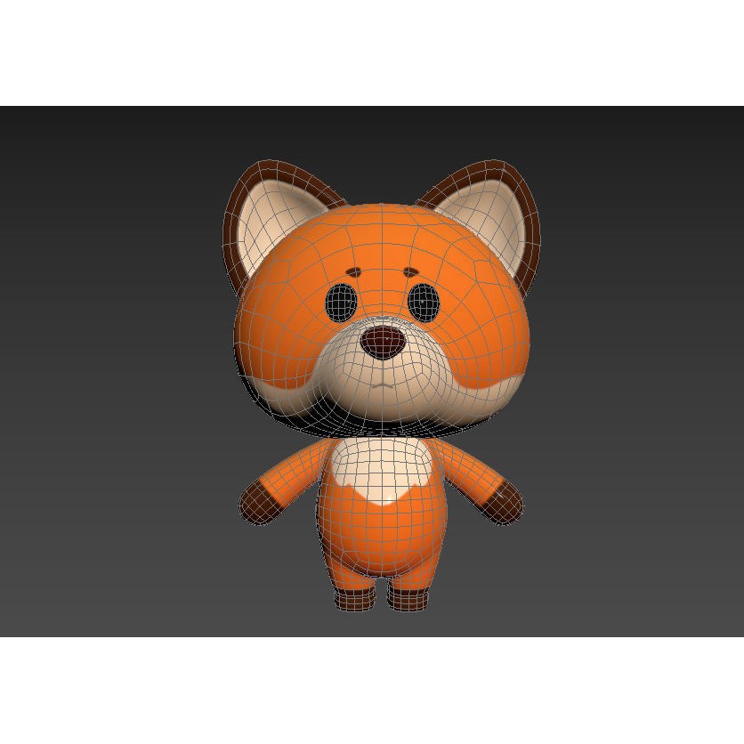Fox 3D Model – Cute Cartoon Character, PBR Textures, FBX/OBJ - View 14