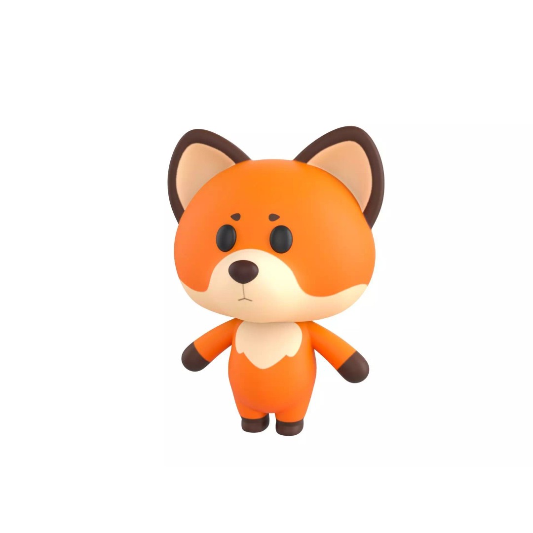 Fox 3D Model – Cute Cartoon Character, PBR Textures, FBX/OBJ - View 2