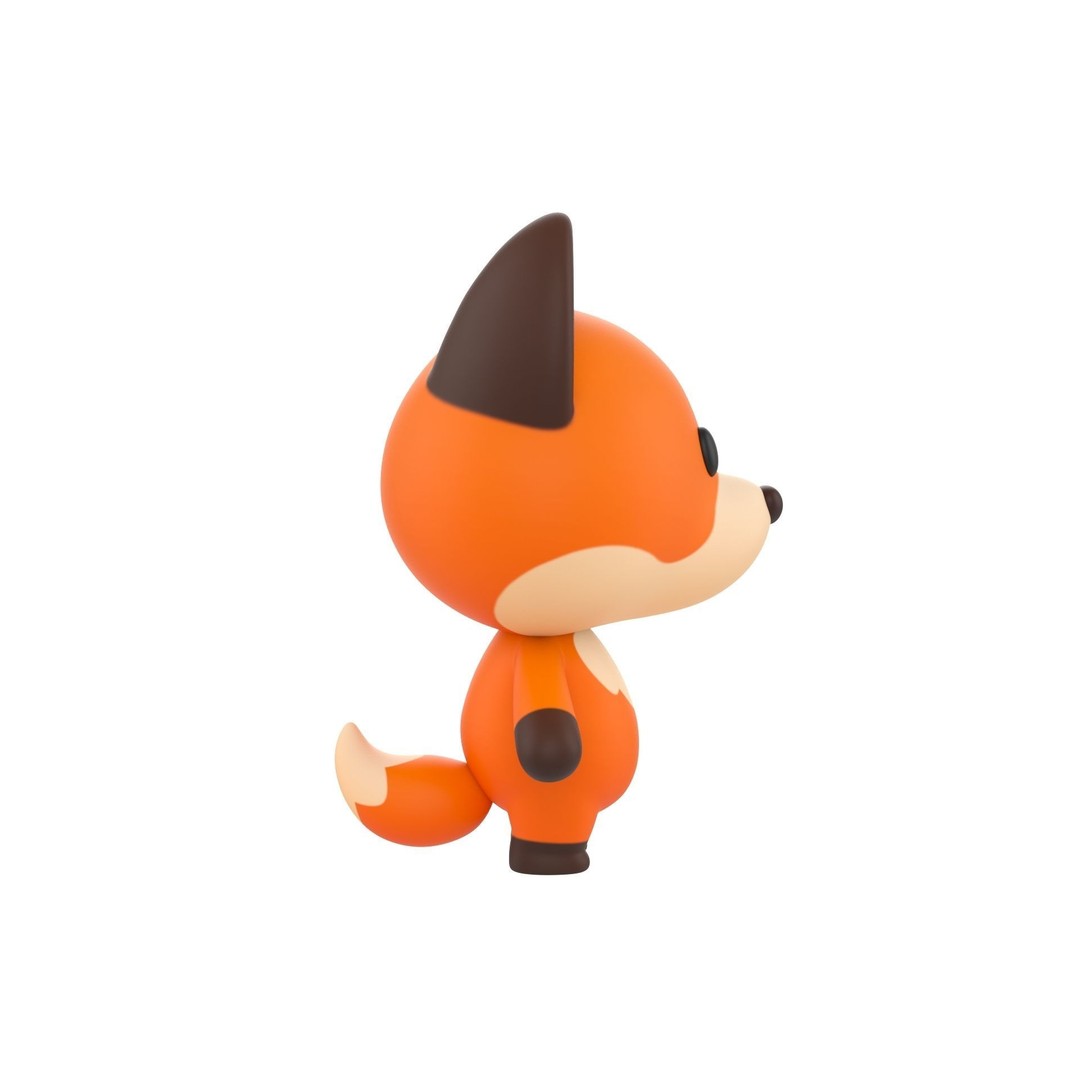 Fox 3D Model – Cute Cartoon Character, PBR Textures, FBX/OBJ - View 5