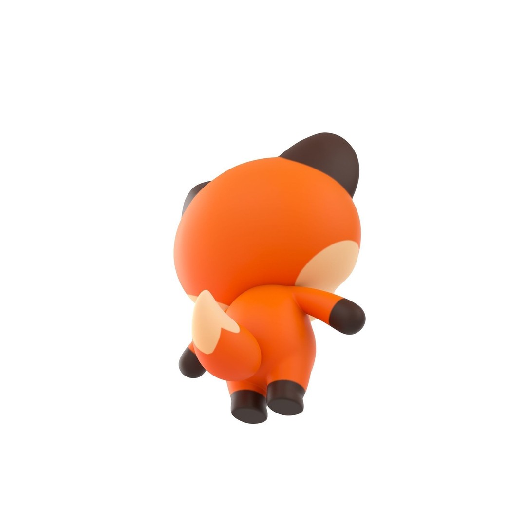 Fox 3D Model – Cute Cartoon Character, PBR Textures, FBX/OBJ - View 6