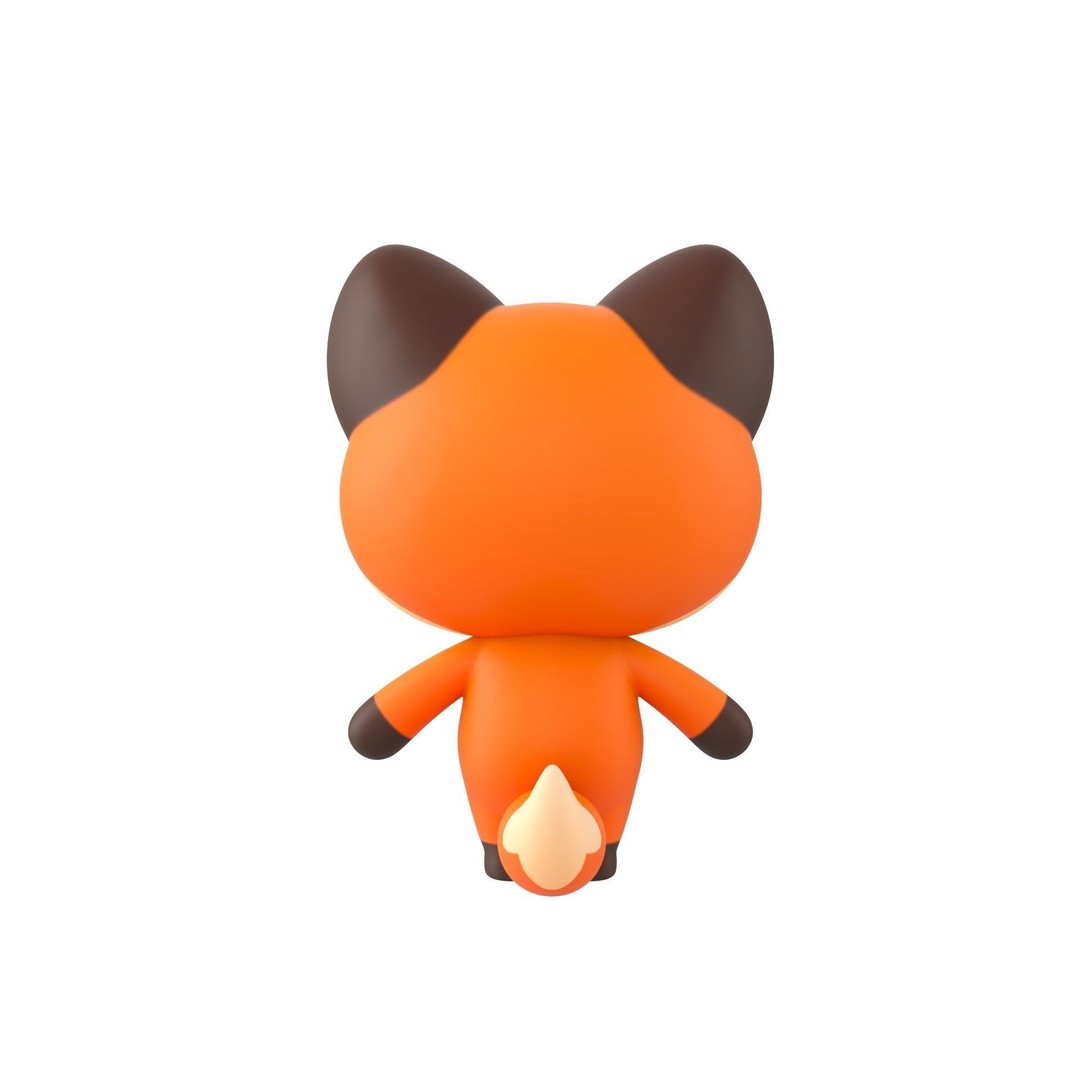Fox 3D Model – Cute Cartoon Character, PBR Textures, FBX/OBJ - View 7