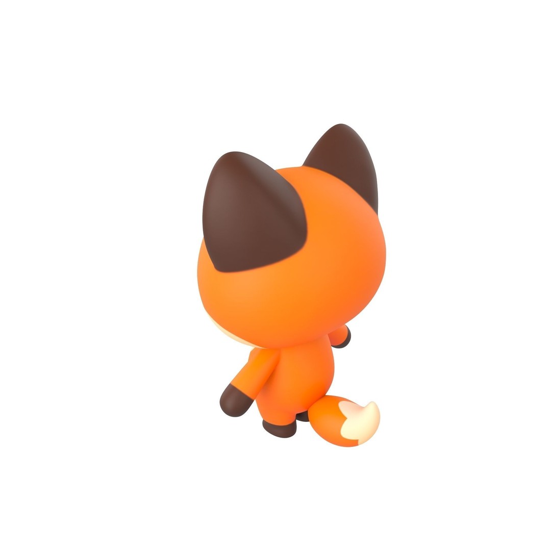 Fox 3D Model – Cute Cartoon Character, PBR Textures, FBX/OBJ - View 8