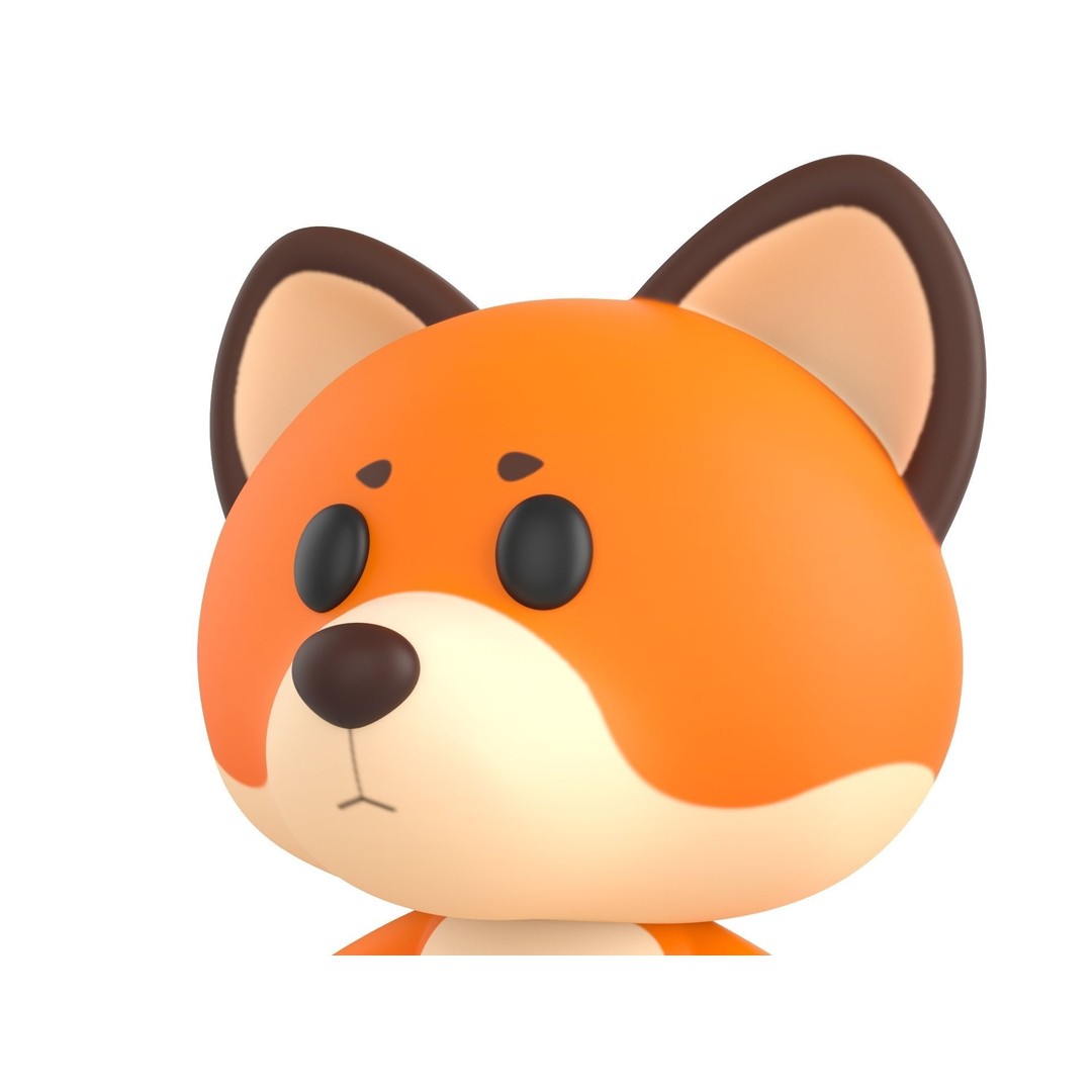 Fox 3D Model – Cute Cartoon Character, PBR Textures, FBX/OBJ - View 9