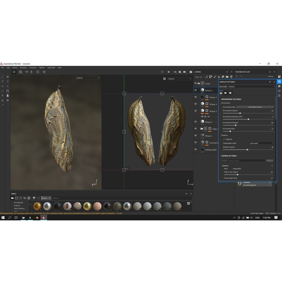Butterfly Cocoon 3D Model – Low Poly PBR Asset, FBX, Blender - View 14
