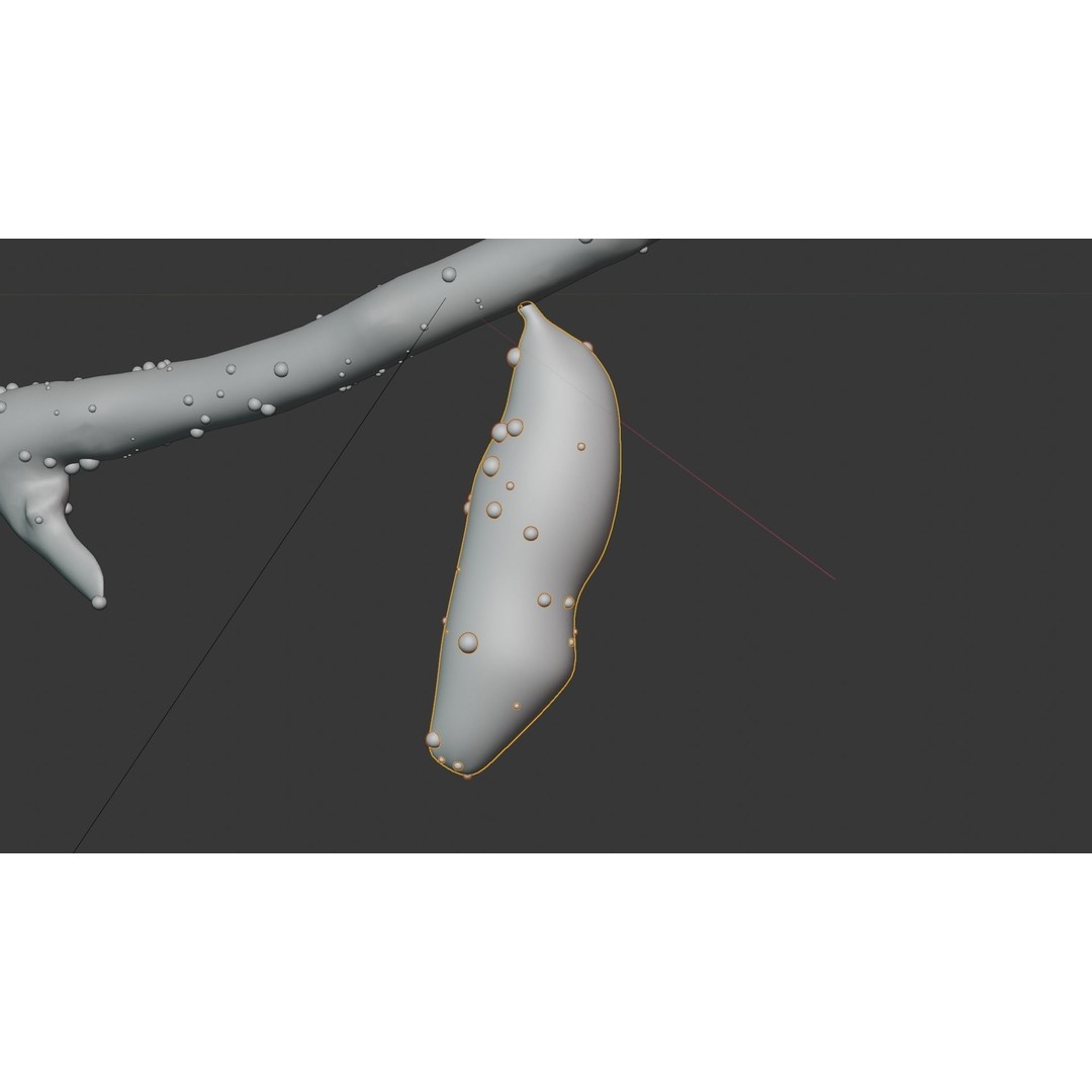 Butterfly Cocoon 3D Model – Low Poly PBR Asset, FBX, Blender - View 20