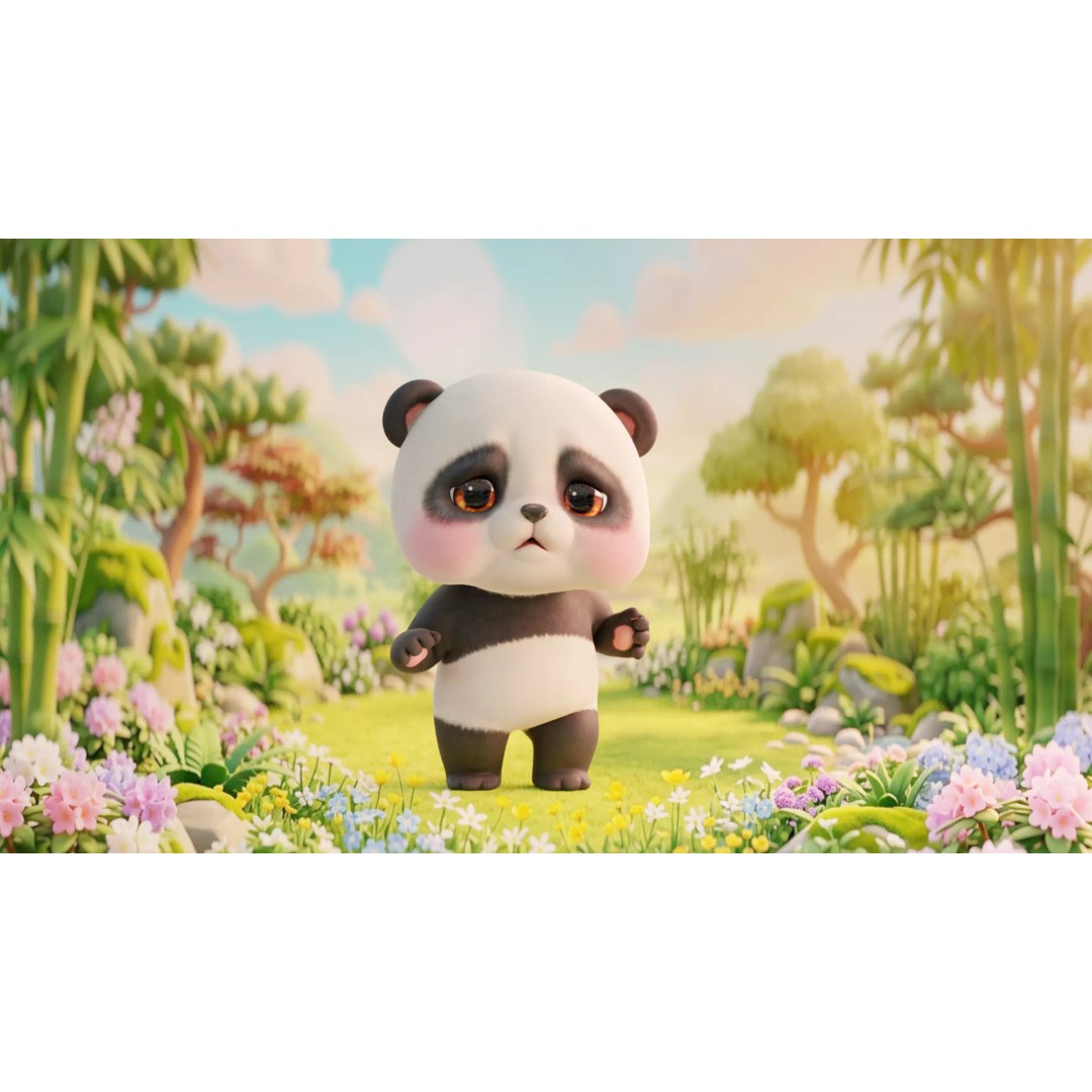 Panda 3D Model – Rigged Low-Poly Character with 52 ARKit Blendshapes - View 12