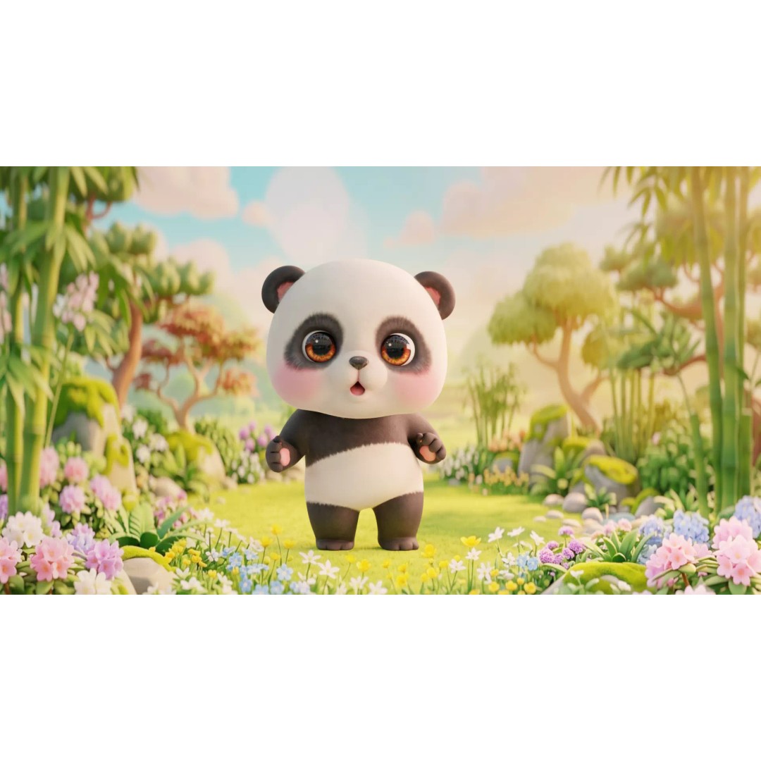 Panda 3D Model – Rigged Low-Poly Character with 52 ARKit Blendshapes - View 14