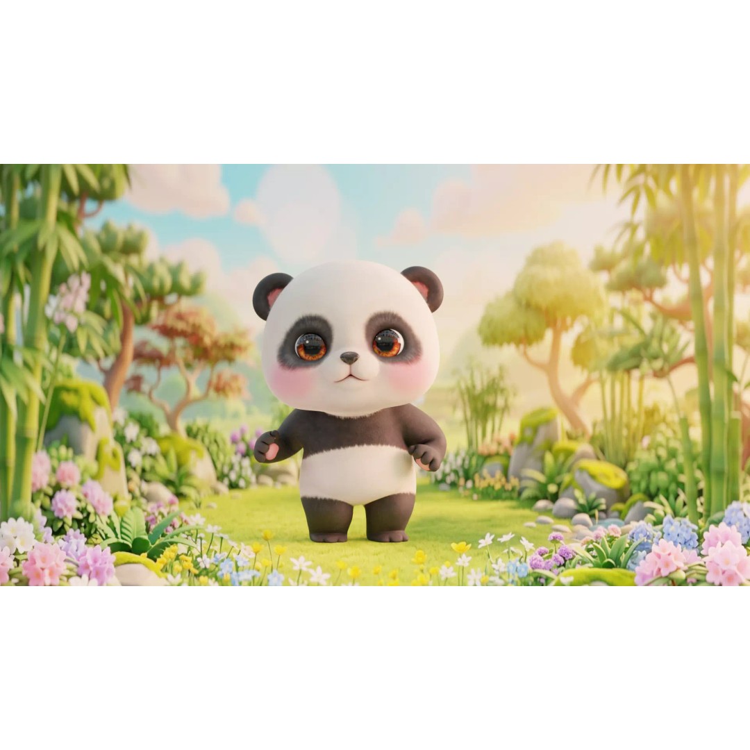 Panda 3D Model – Rigged Low-Poly Character with 52 ARKit Blendshapes - View 5
