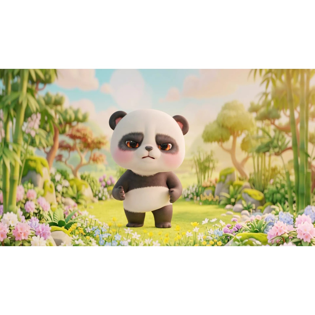 Panda 3D Model – Rigged Low-Poly Character with 52 ARKit Blendshapes - View 7
