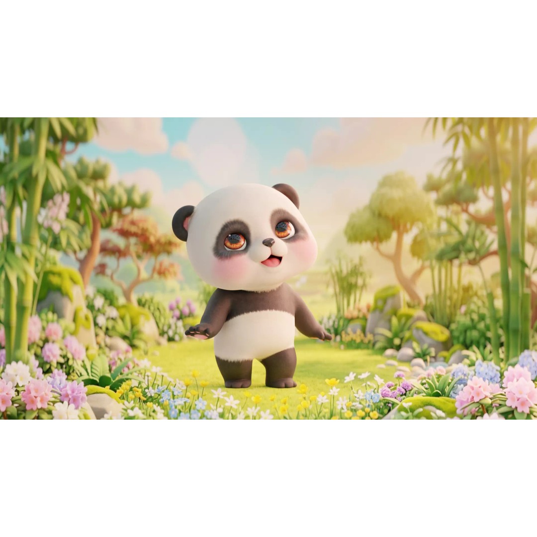 Panda 3D Model – Rigged Low-Poly Character with 52 ARKit Blendshapes - View 9