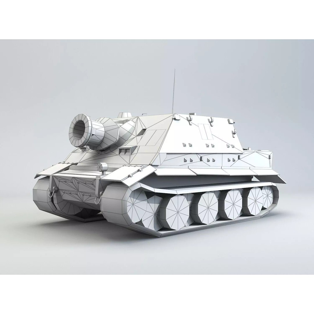 Sturmtiger 3D Model – Low Poly Military Vehicle, FBX, Game Ready