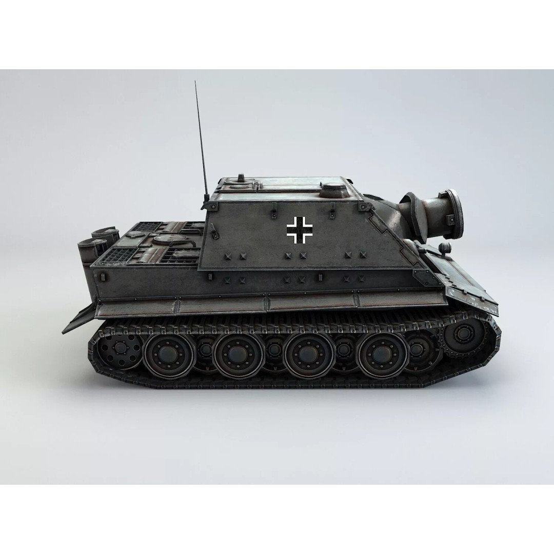 Sturmtiger 3D Model – Low Poly Military Vehicle, FBX, Game Ready - View 12
