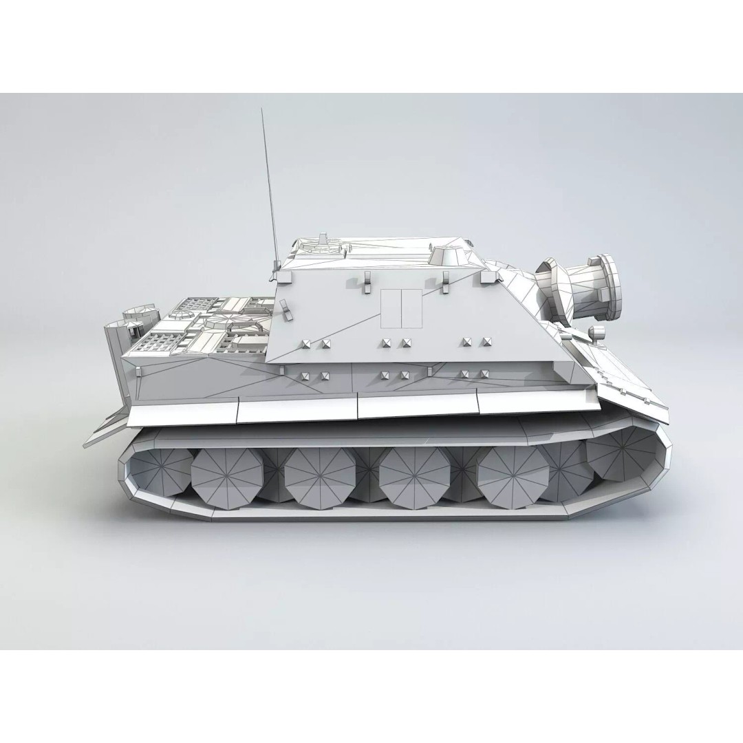 Sturmtiger 3D Model – Low Poly Military Vehicle, FBX, Game Ready - View 13