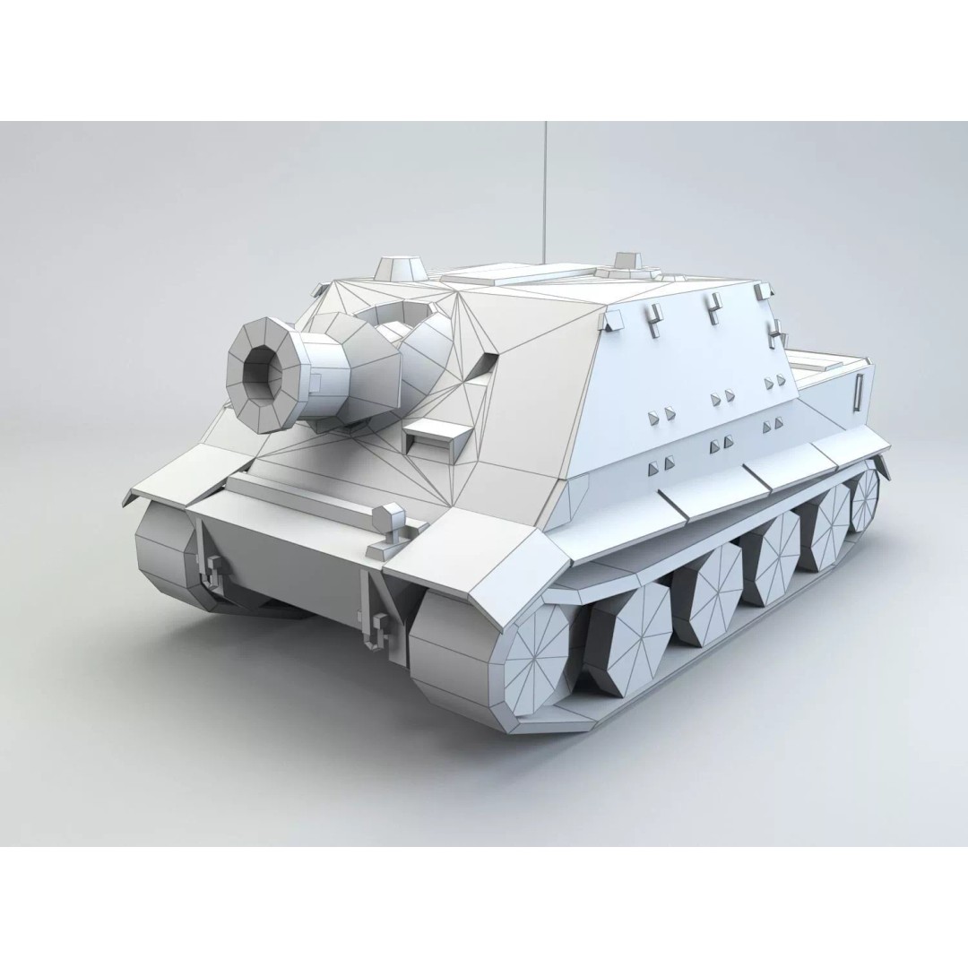 Sturmtiger 3D Model – Low Poly Military Vehicle, FBX, Game Ready - View 5