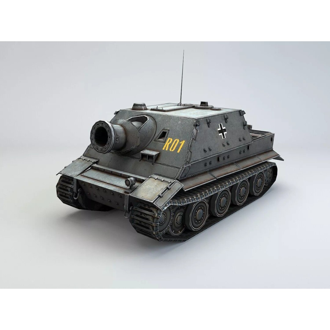 Sturmtiger 3D Model – Low Poly Military Vehicle, FBX, Game Ready - View 6