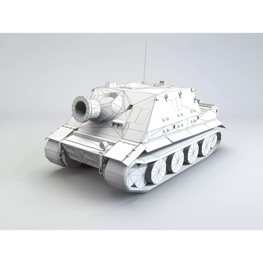 Sturmtiger 3D Model – Low Poly Military Vehicle, FBX, Game Ready - View 8