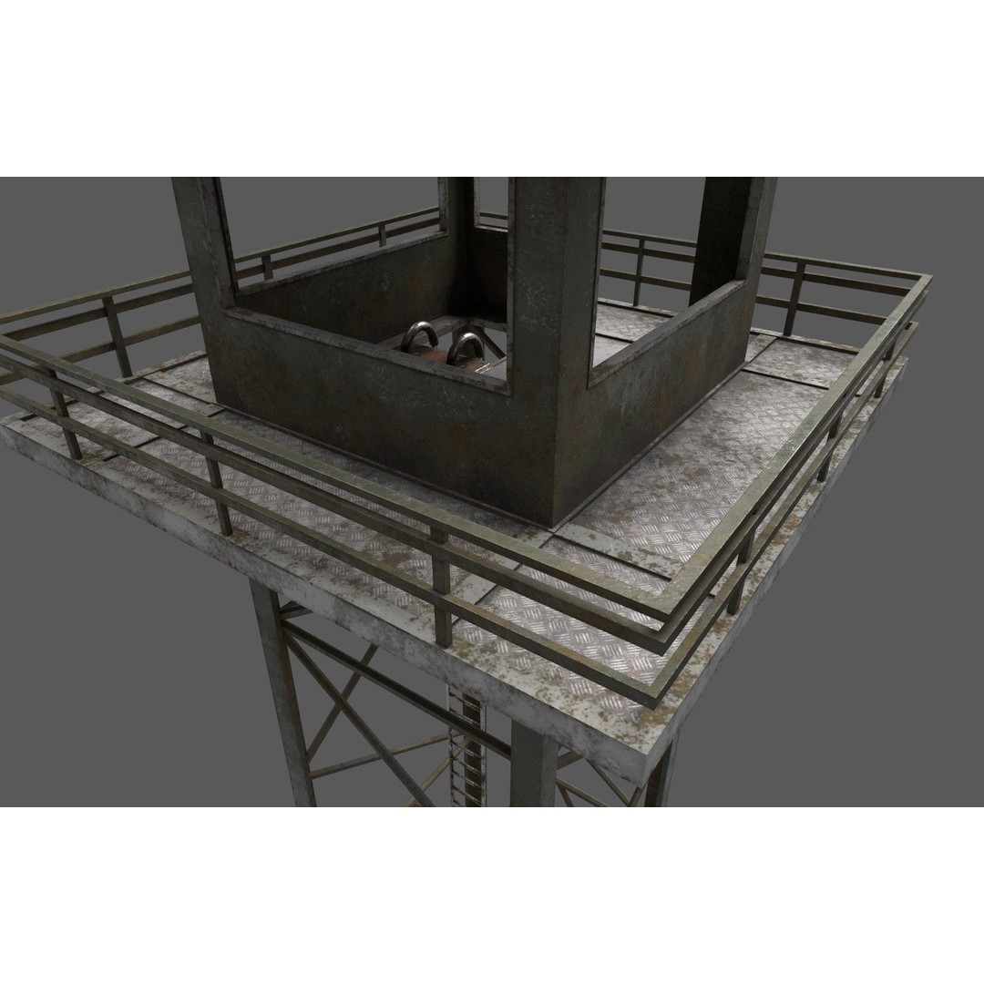 Military Watchtower 3D Model – Low Poly Game Ready Asset, FBX - View 5