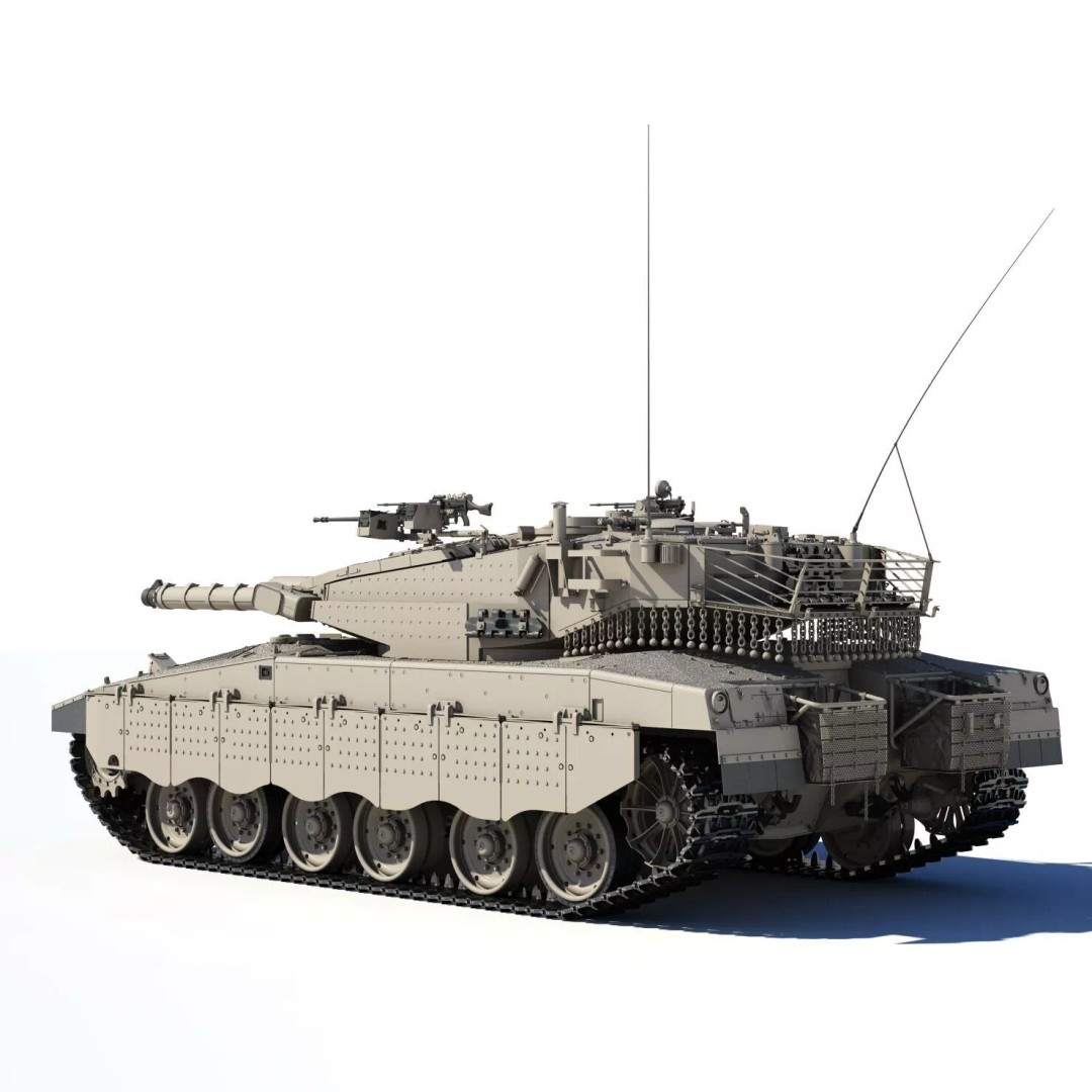 Merkava Mk-3B 3D Model – Detailed Military Vehicle Asset, FBX, STL - View 12