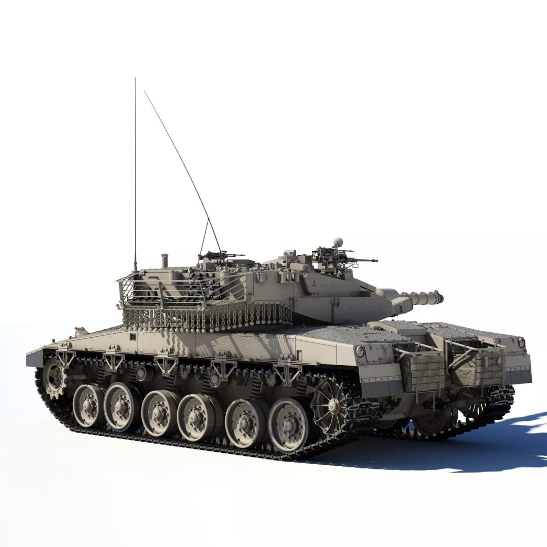 Merkava Mk-3B 3D Model – Detailed Military Vehicle Asset, FBX, STL - View 13