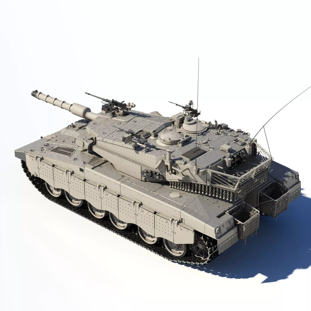 Merkava Mk-3B 3D Model – Detailed Military Vehicle Asset, FBX, STL - View 14