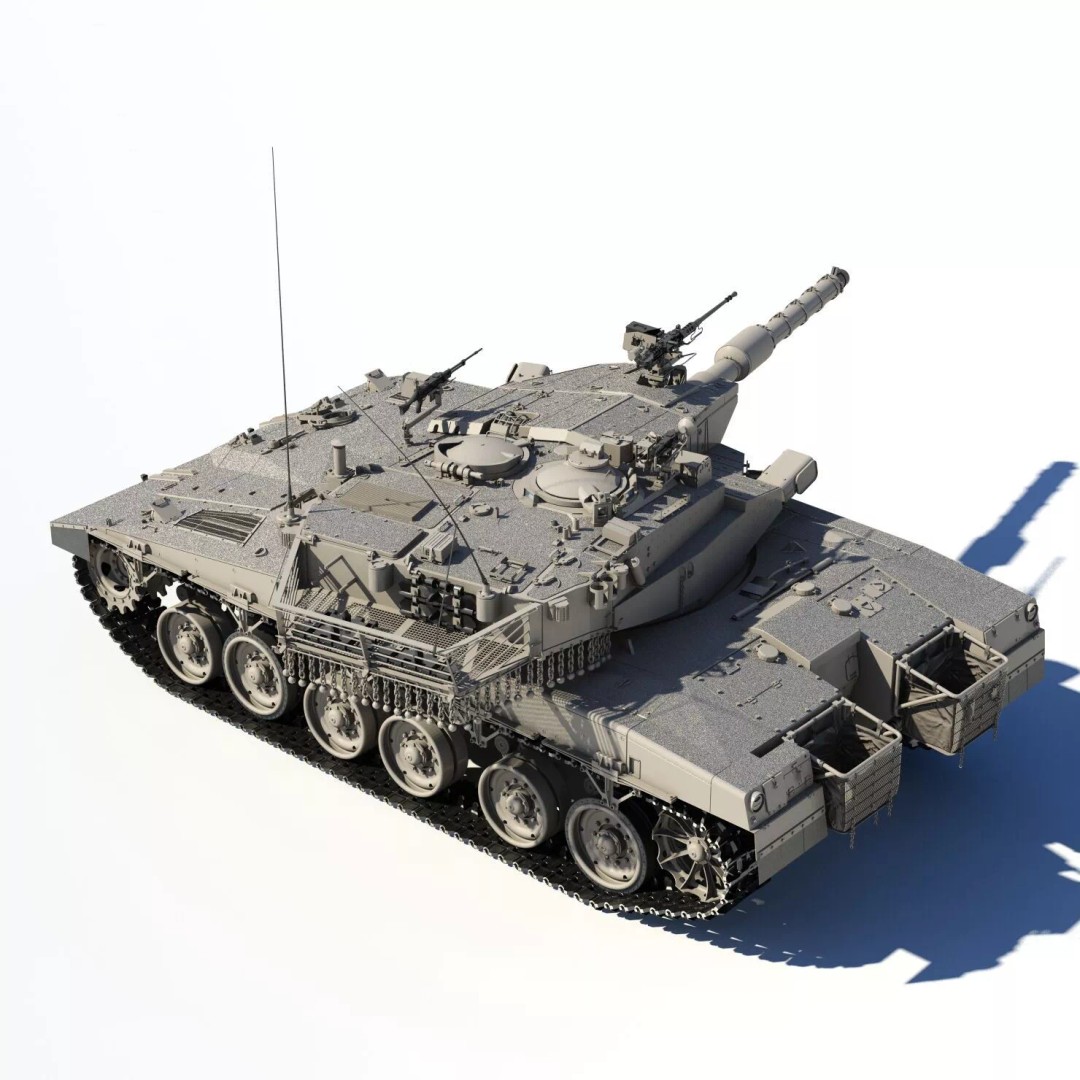 Merkava Mk-3B 3D Model – Detailed Military Vehicle Asset, FBX, STL - View 15