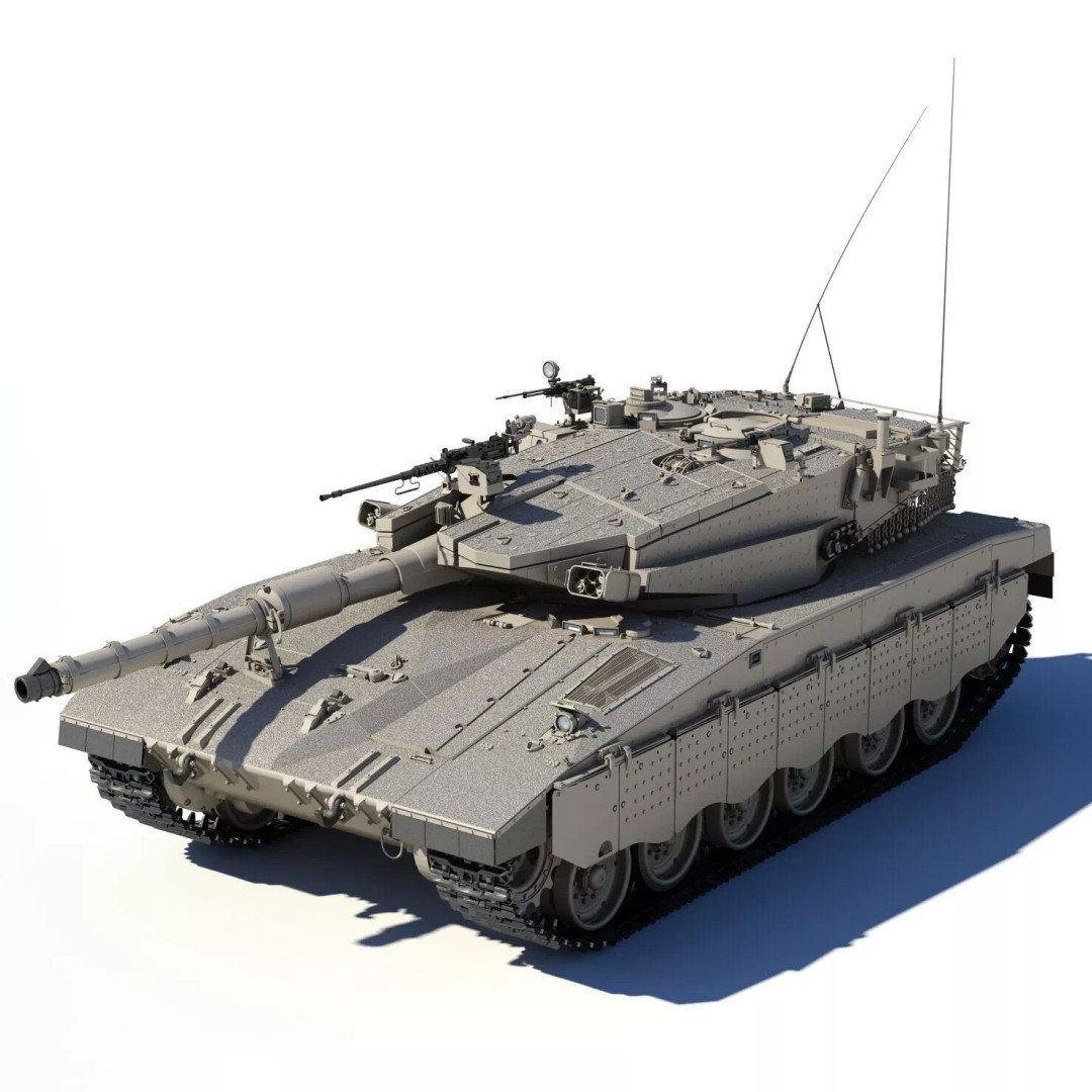 Merkava Mk-3B 3D Model – Detailed Military Vehicle Asset, FBX, STL - View 18